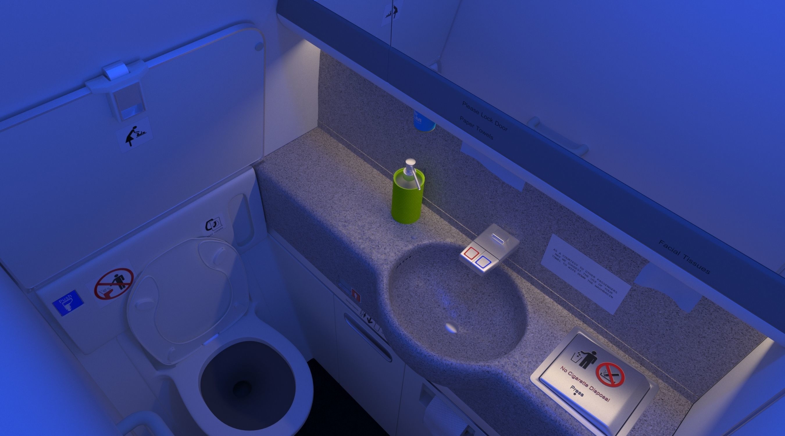 Boeing 777 KLM economy interior 3D model_7