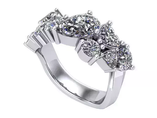 Pear and Round Diamond Ring