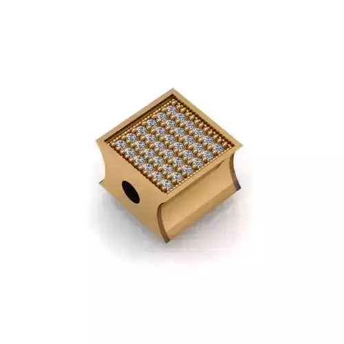 Jewelry gold cube with diamonds 3D print model
