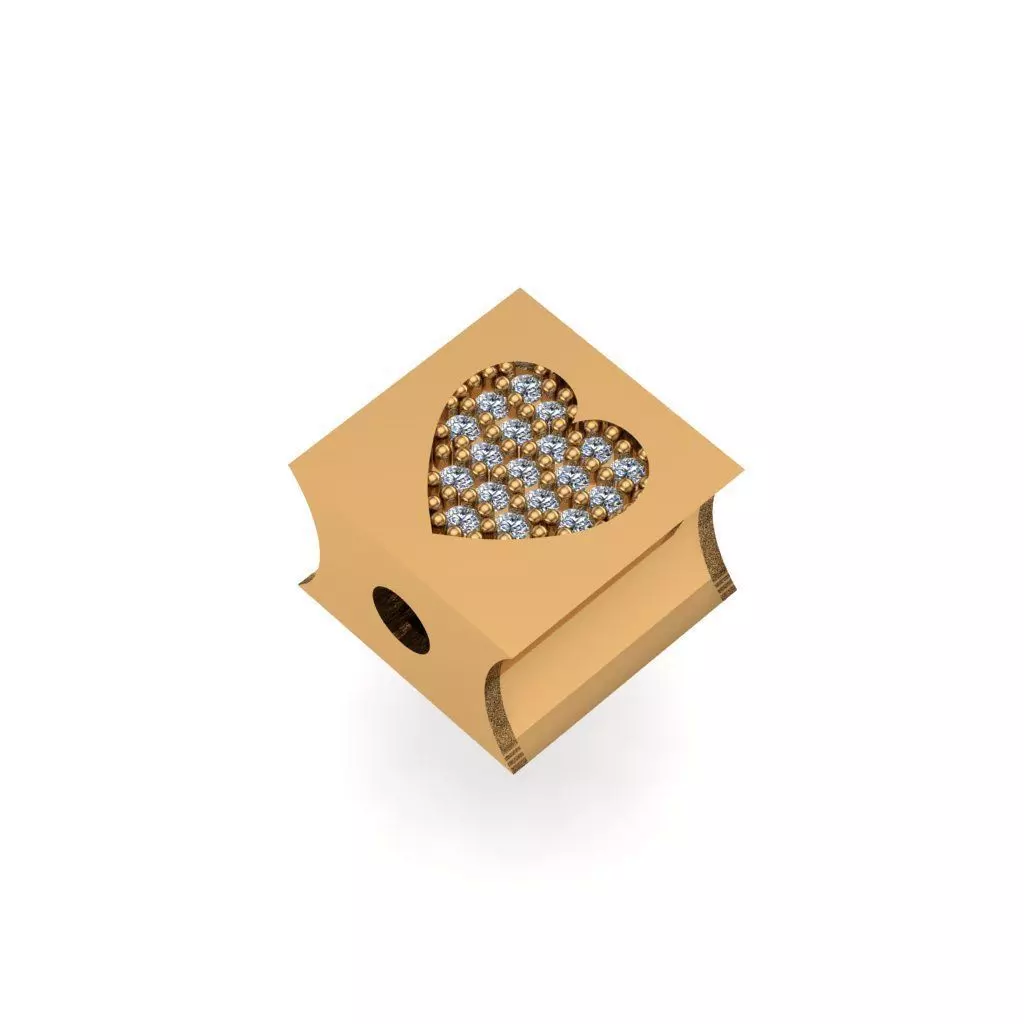 Jewelry heart shaped box with diamonds in it 3D print model_0