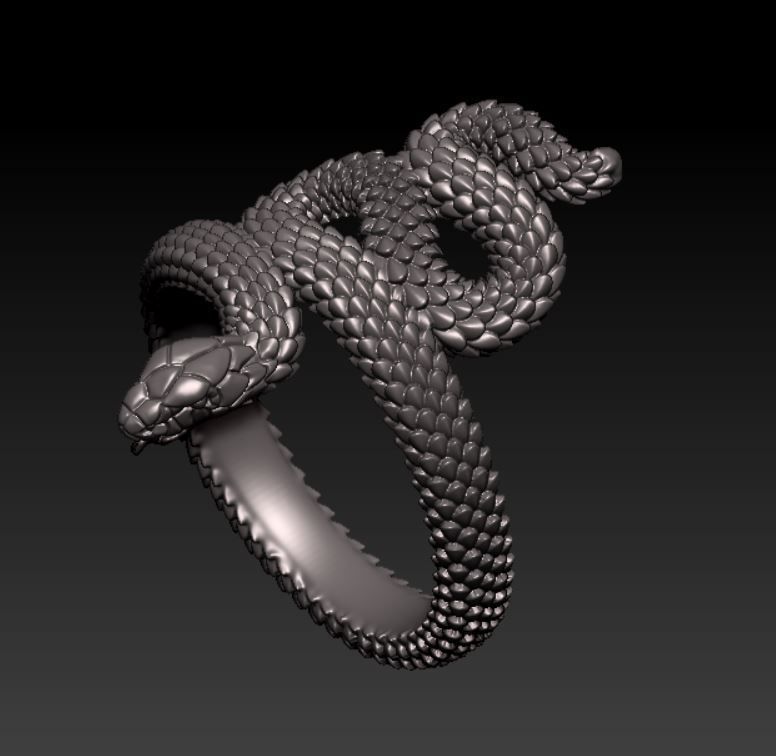 Snake Ring New 3D print model_3