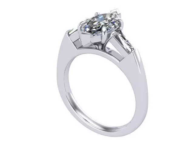 Marquise Cut Diamond Ring 3D print model