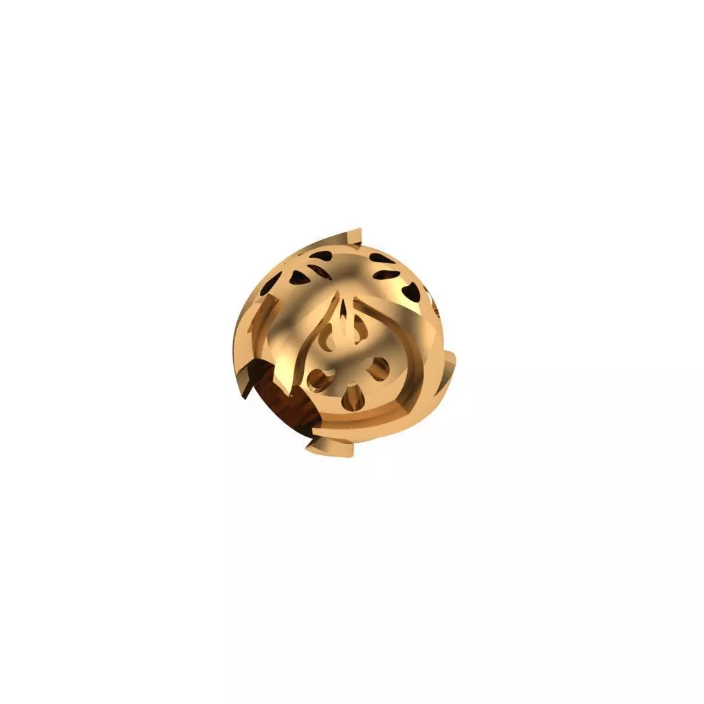 Jewelry gold plated ball 3D print model_0