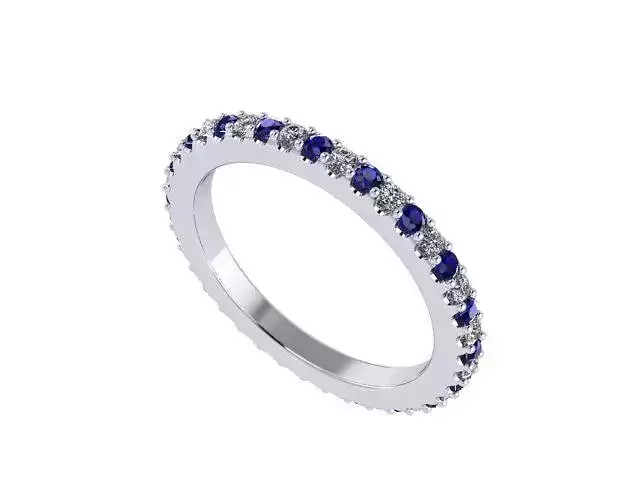 Sapphire and Diamonds Eternity Band
