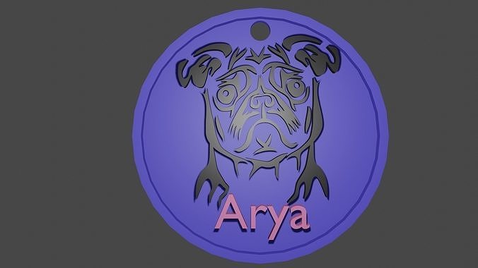 Mops dog keychain model for 3d printing 3D print model