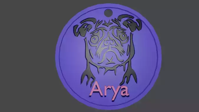 Mops dog keychain model for 3d printing 3D print model