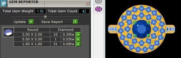 Double Cushion Round Golden Diamond Ring  3D print model_5