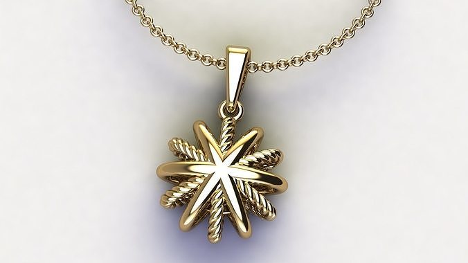 Starburst Pendant size 10 mm 3D print model