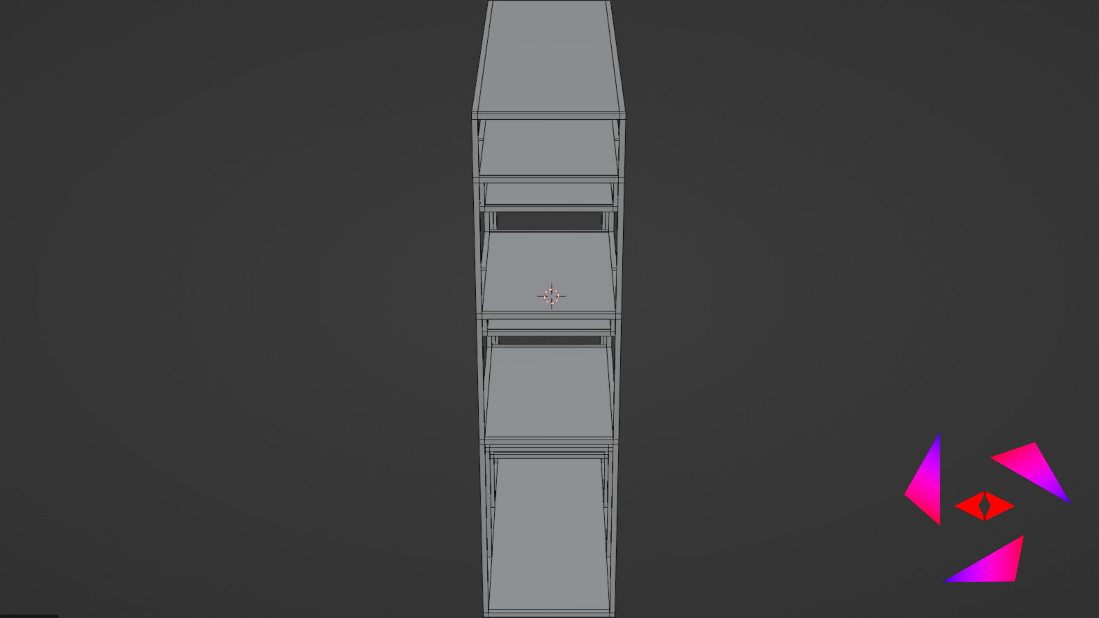 Shelf on the floor with a hanger Free 3D model_7