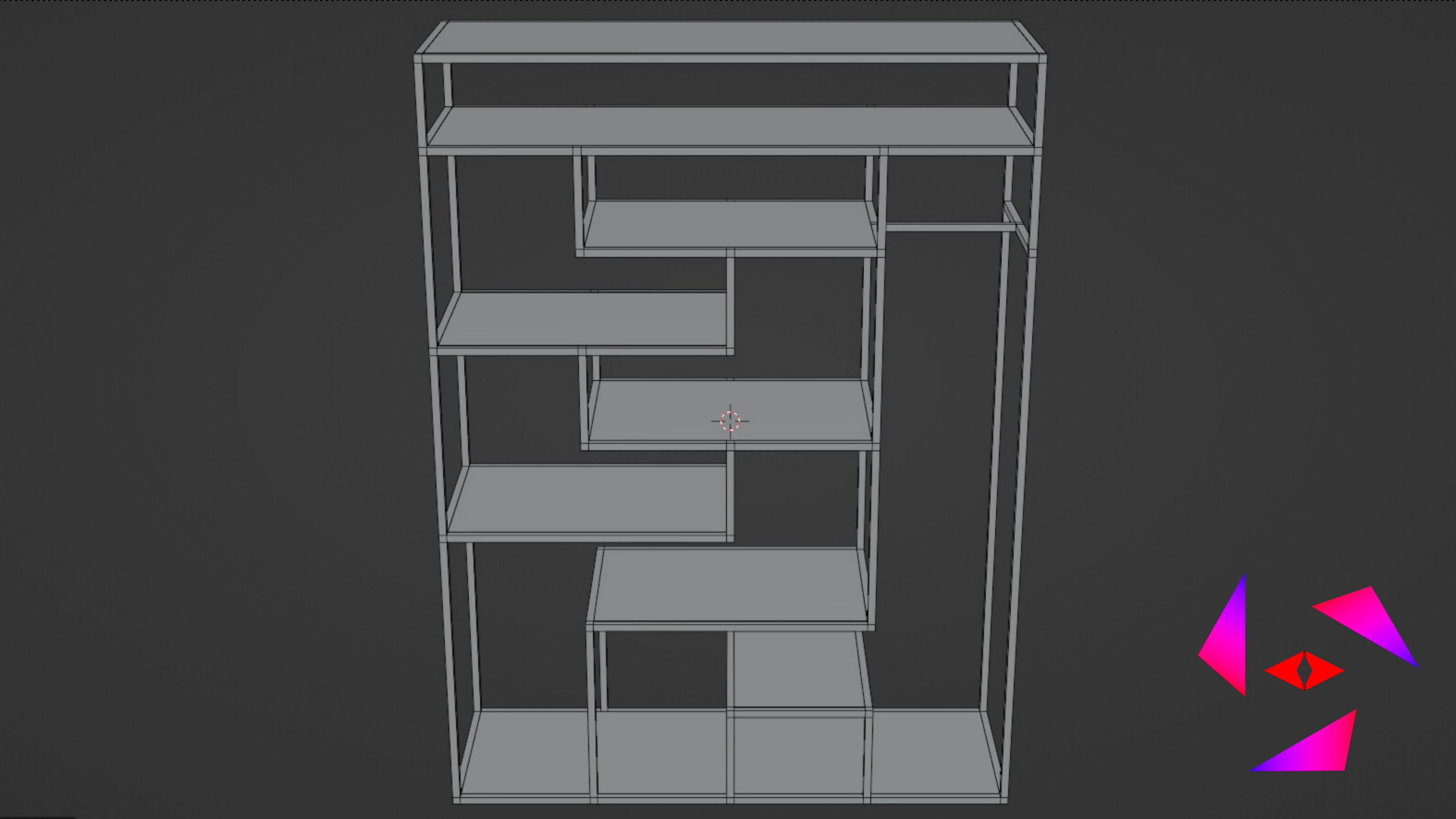 Shelf on the floor with a hanger Free 3D model_8