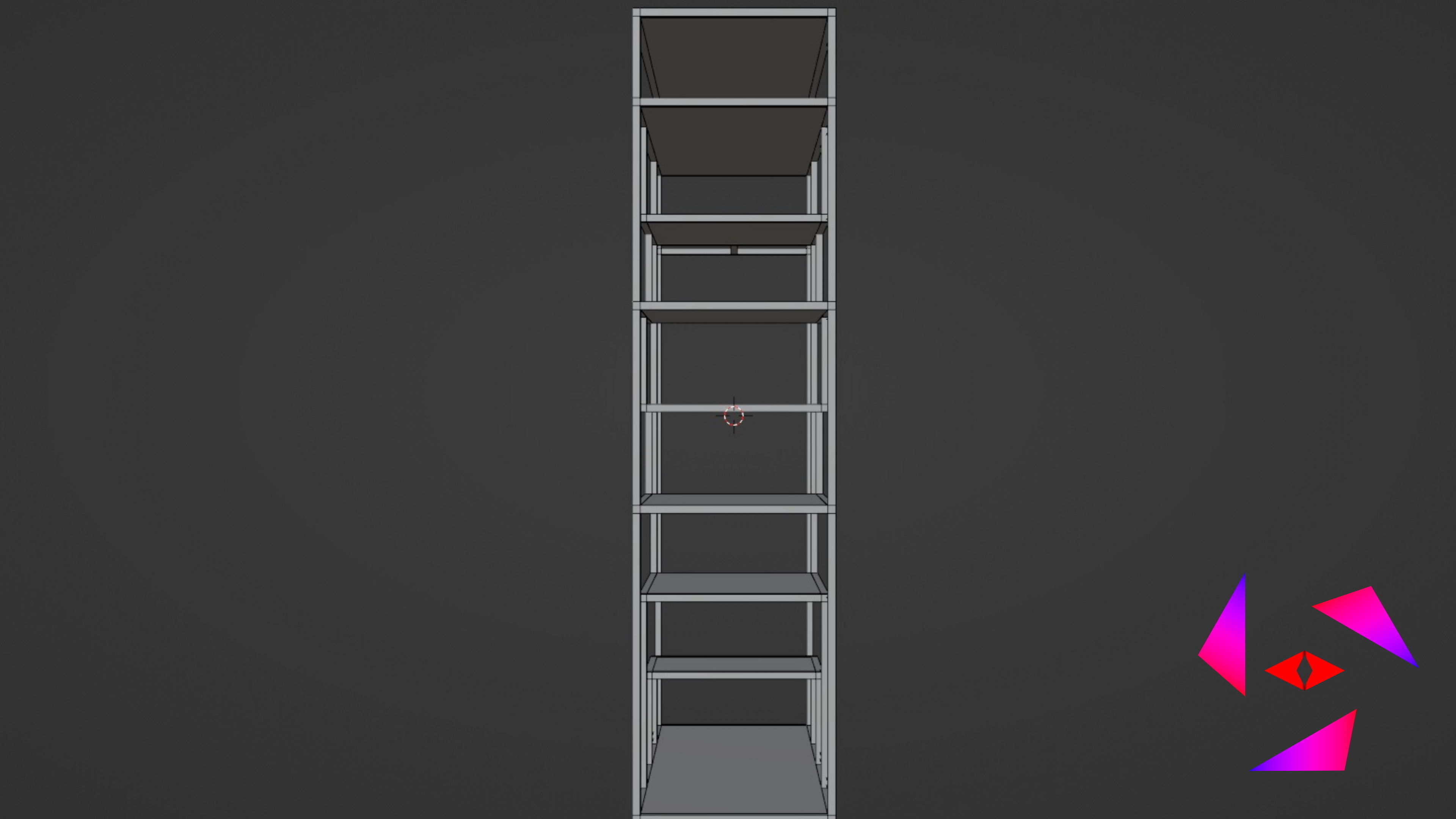 Shelf on the floor with a hanger Free 3D model_6