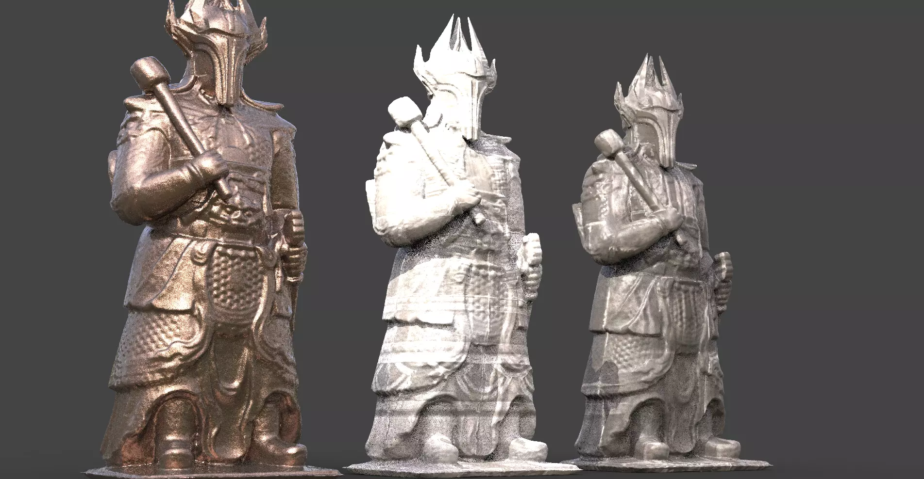 Dwarf Statue Ancient 1 3D model