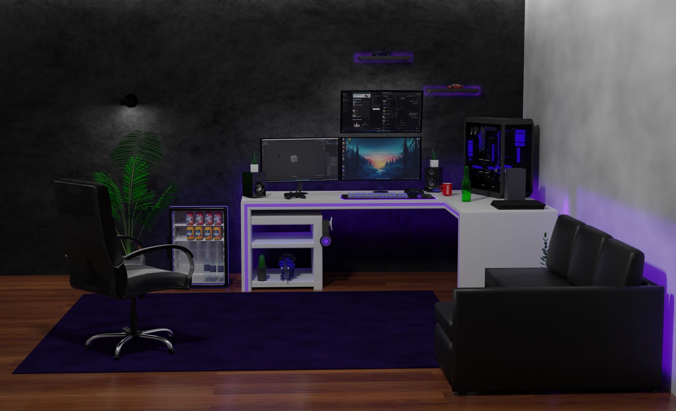 Gaming Room 3D model_1
