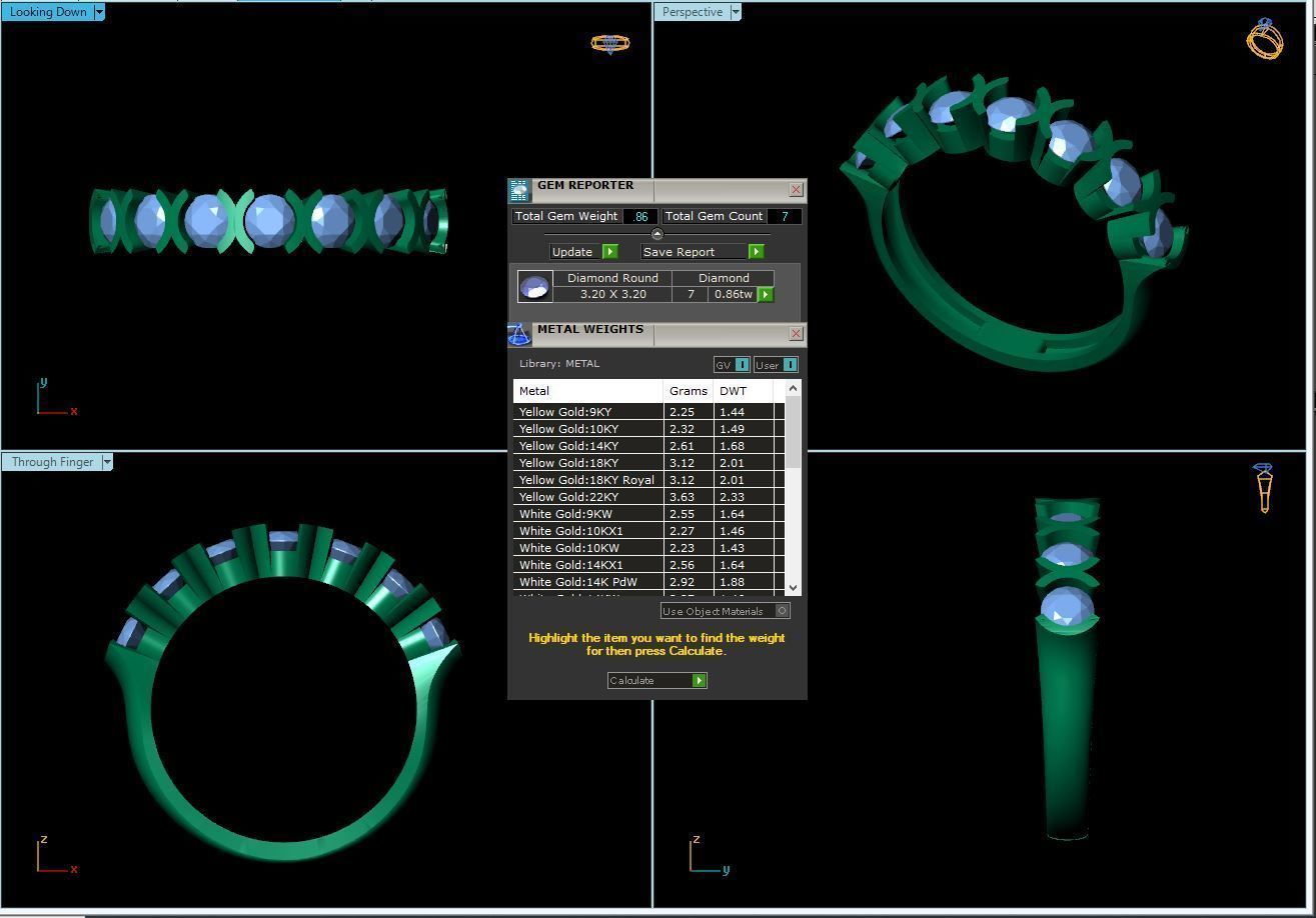 Diamond Ring 153 3D print model_3