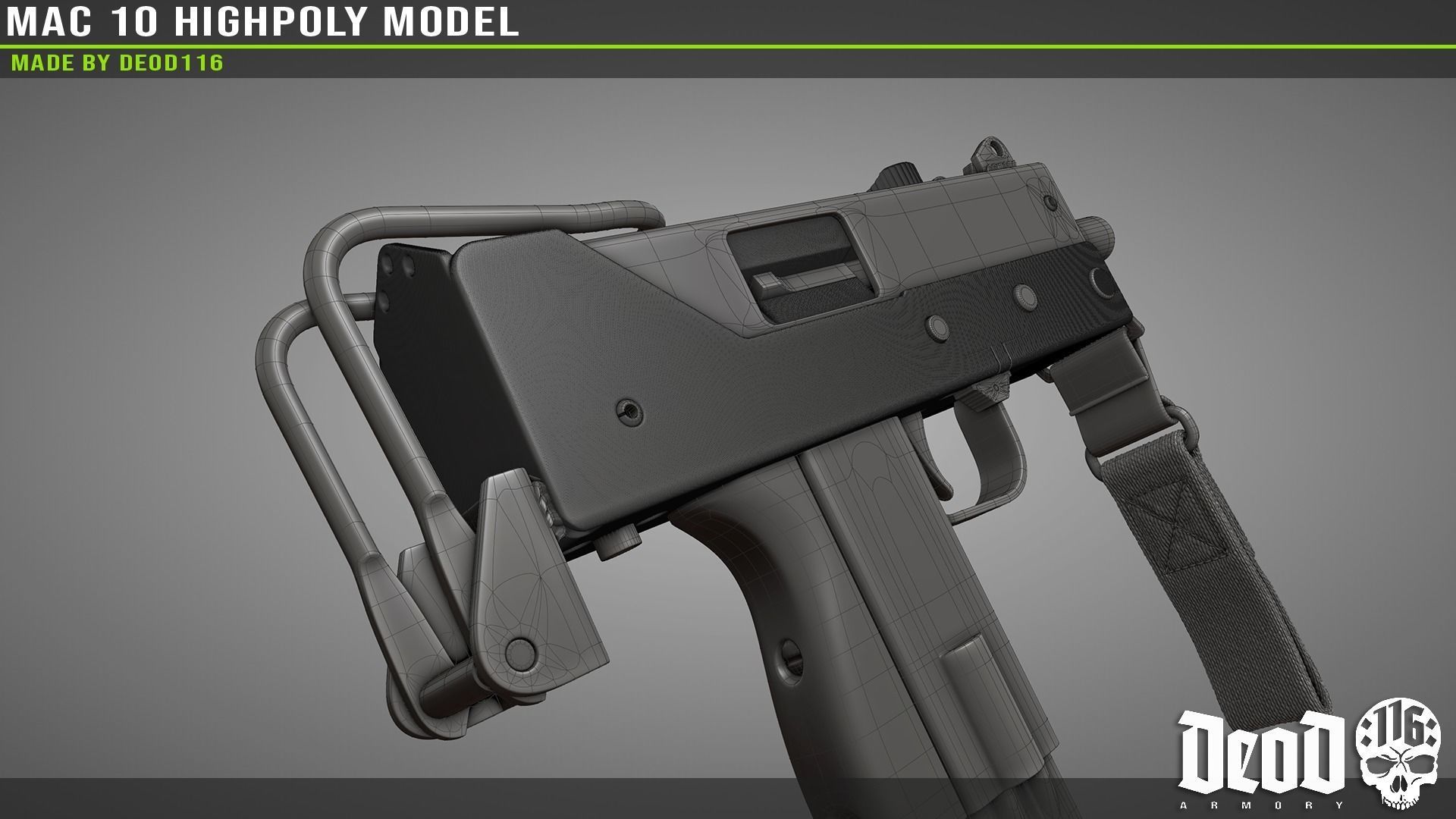 MAC 10 Highpoly model 3D model_65