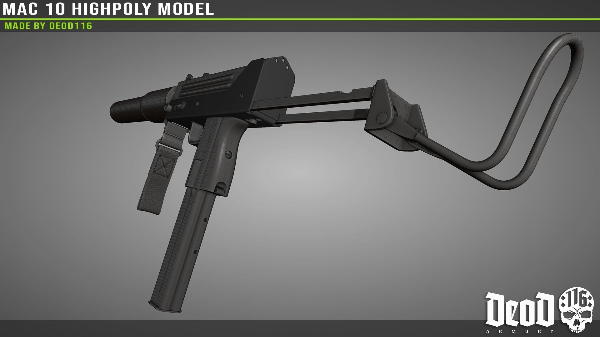 MAC 10 Highpoly model 3D model_17