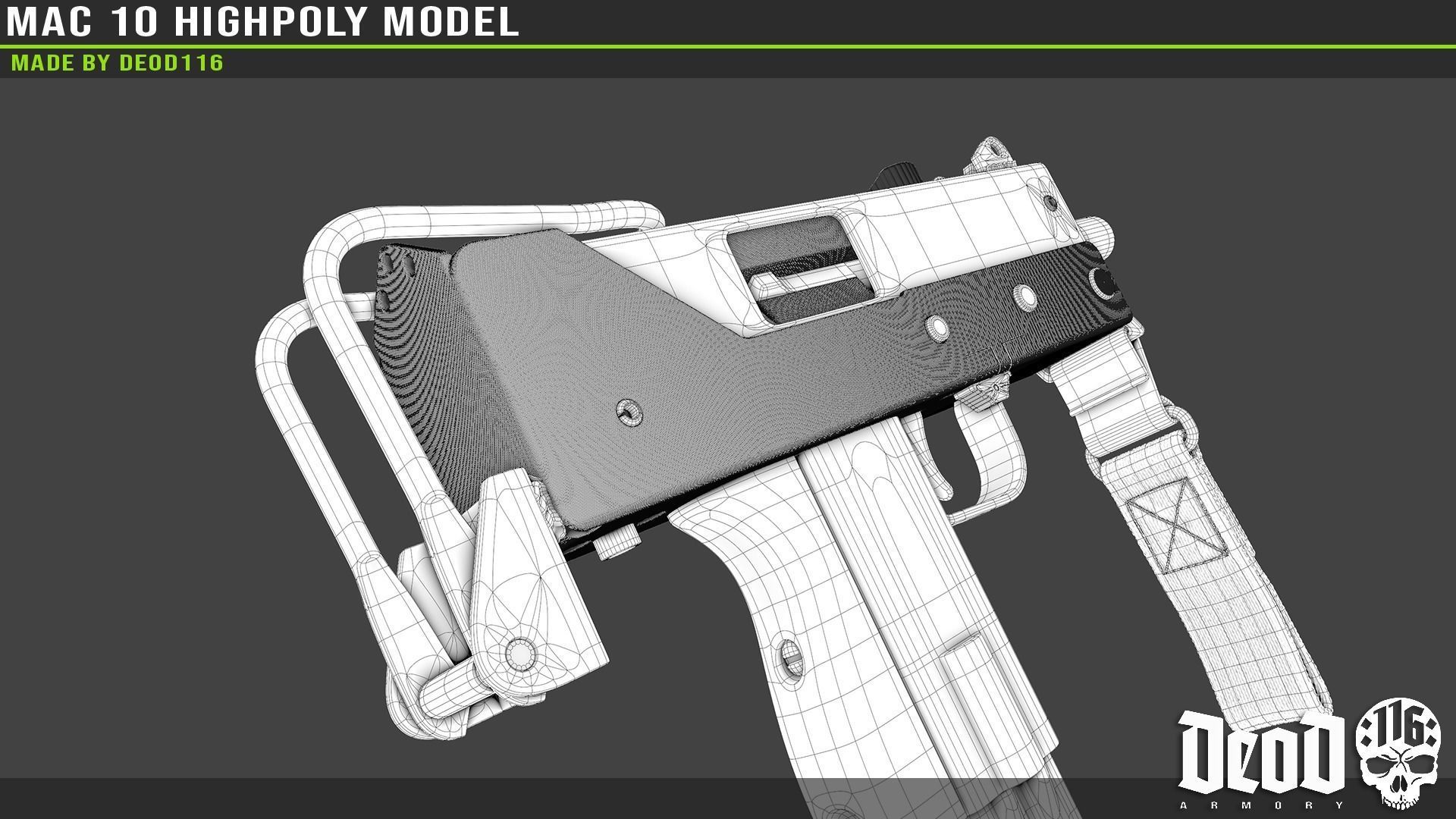 MAC 10 Highpoly model 3D model_66