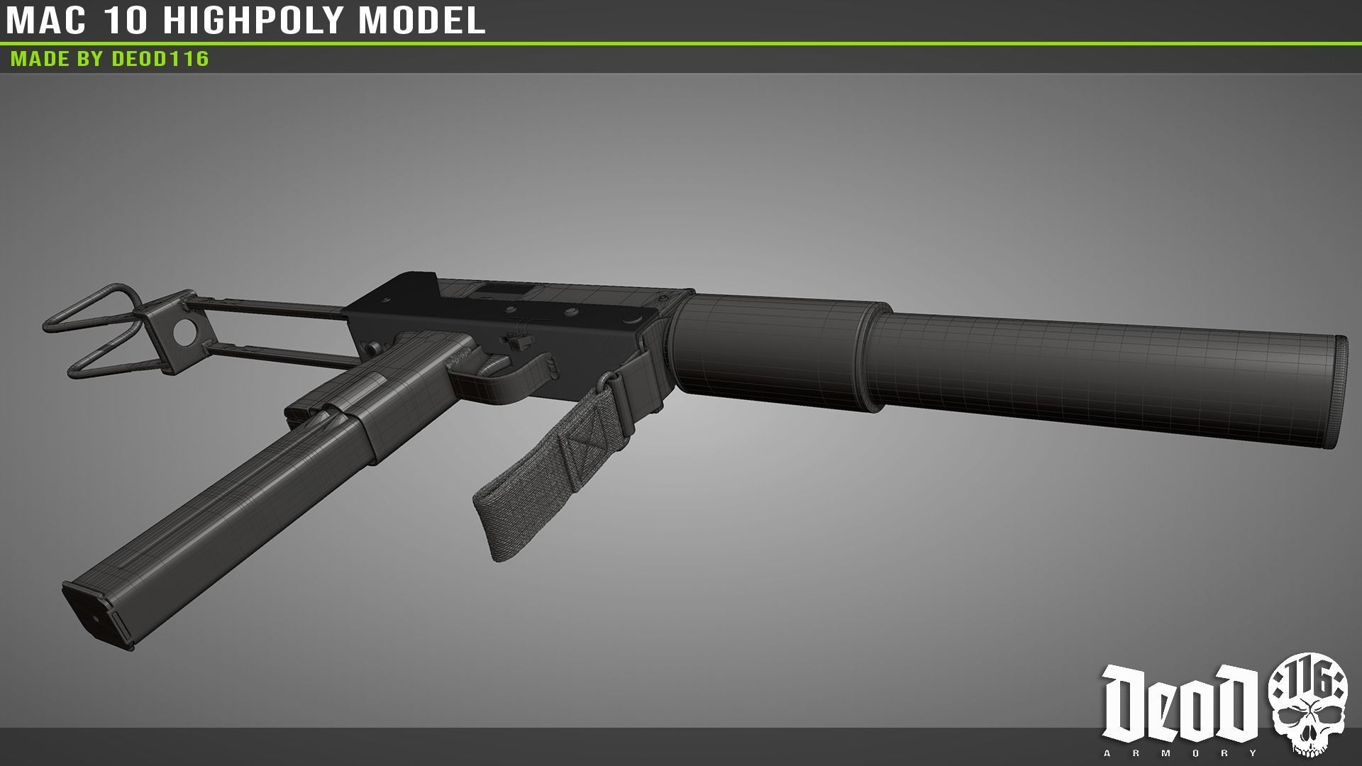 MAC 10 Highpoly model 3D model_29