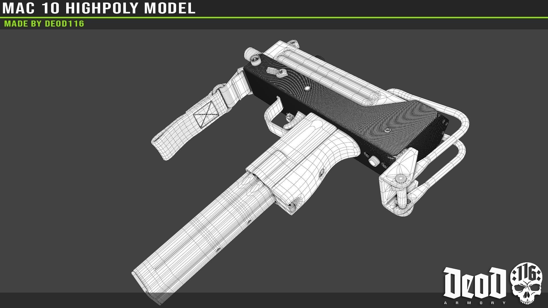 MAC 10 Highpoly model 3D model_60