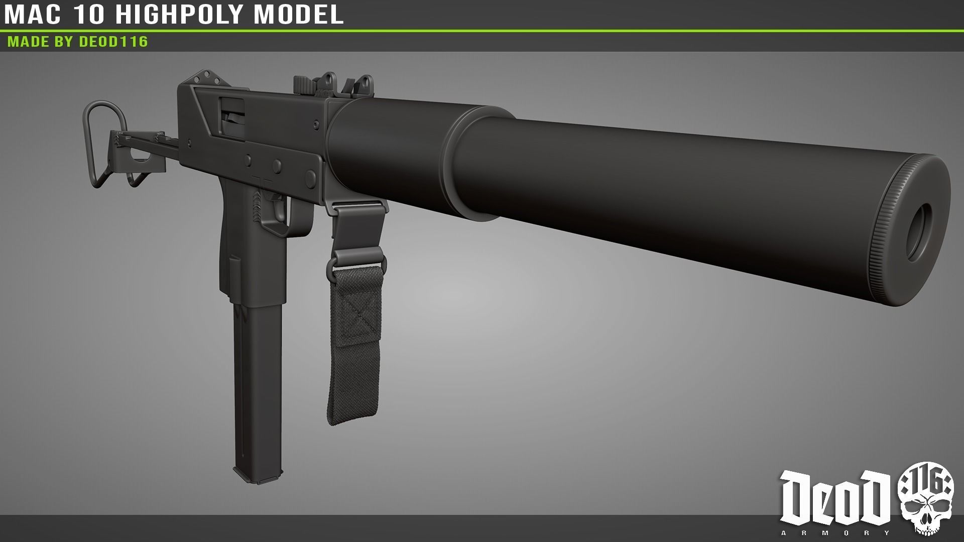 MAC 10 Highpoly model 3D model_22