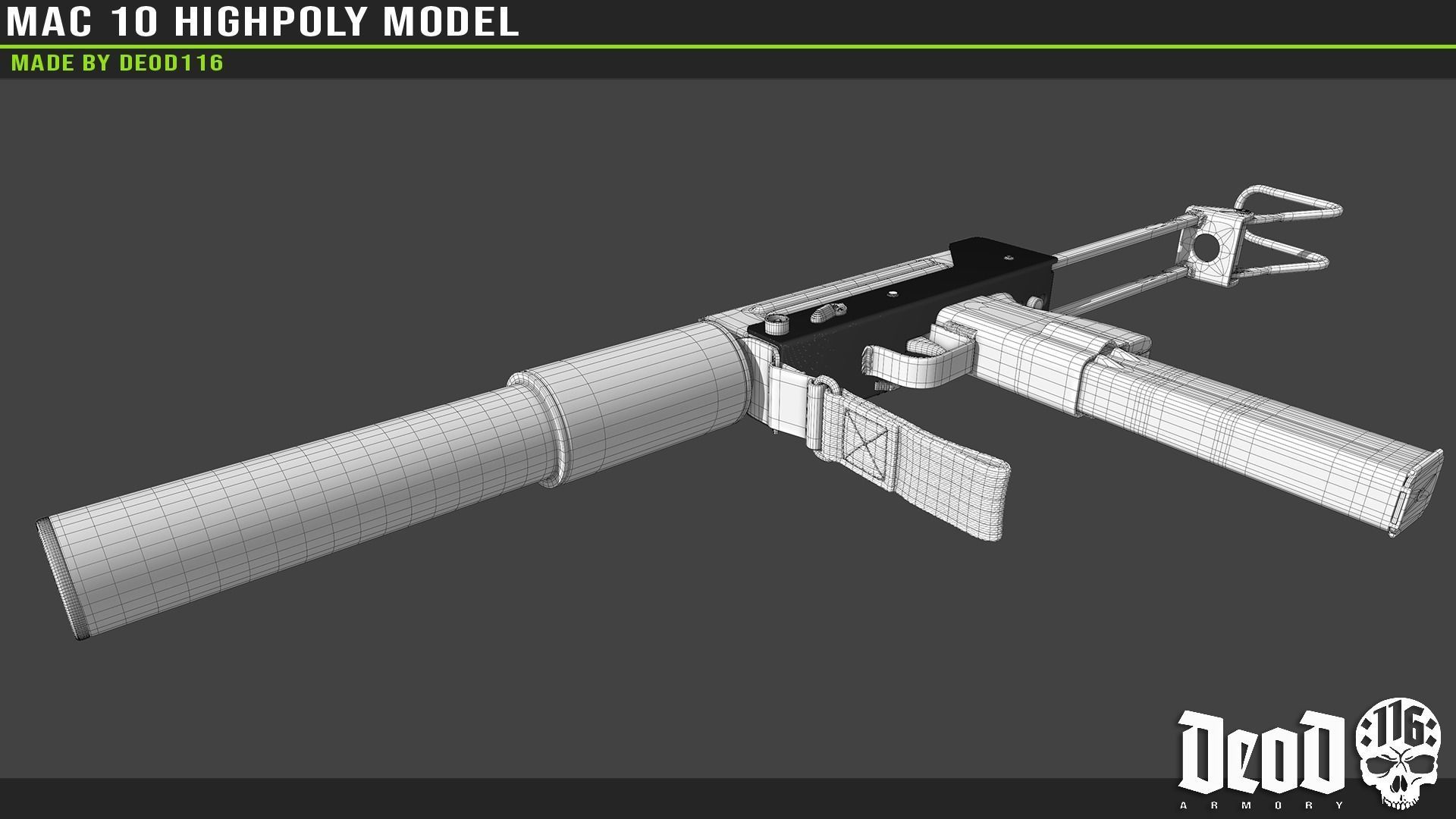 MAC 10 Highpoly model 3D model_12