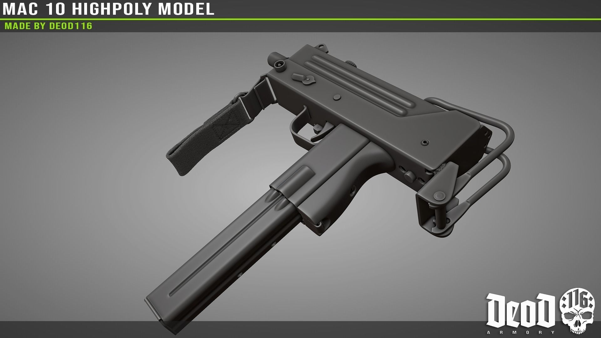 MAC 10 Highpoly model 3D model_58