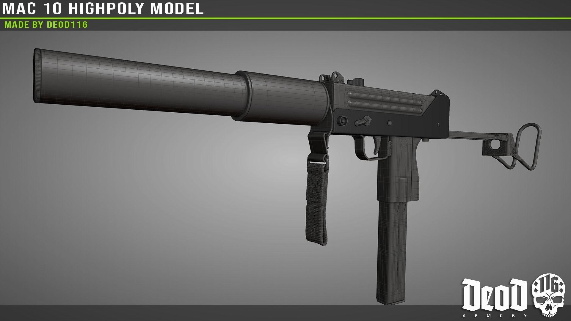 MAC 10 Highpoly model 3D model_20