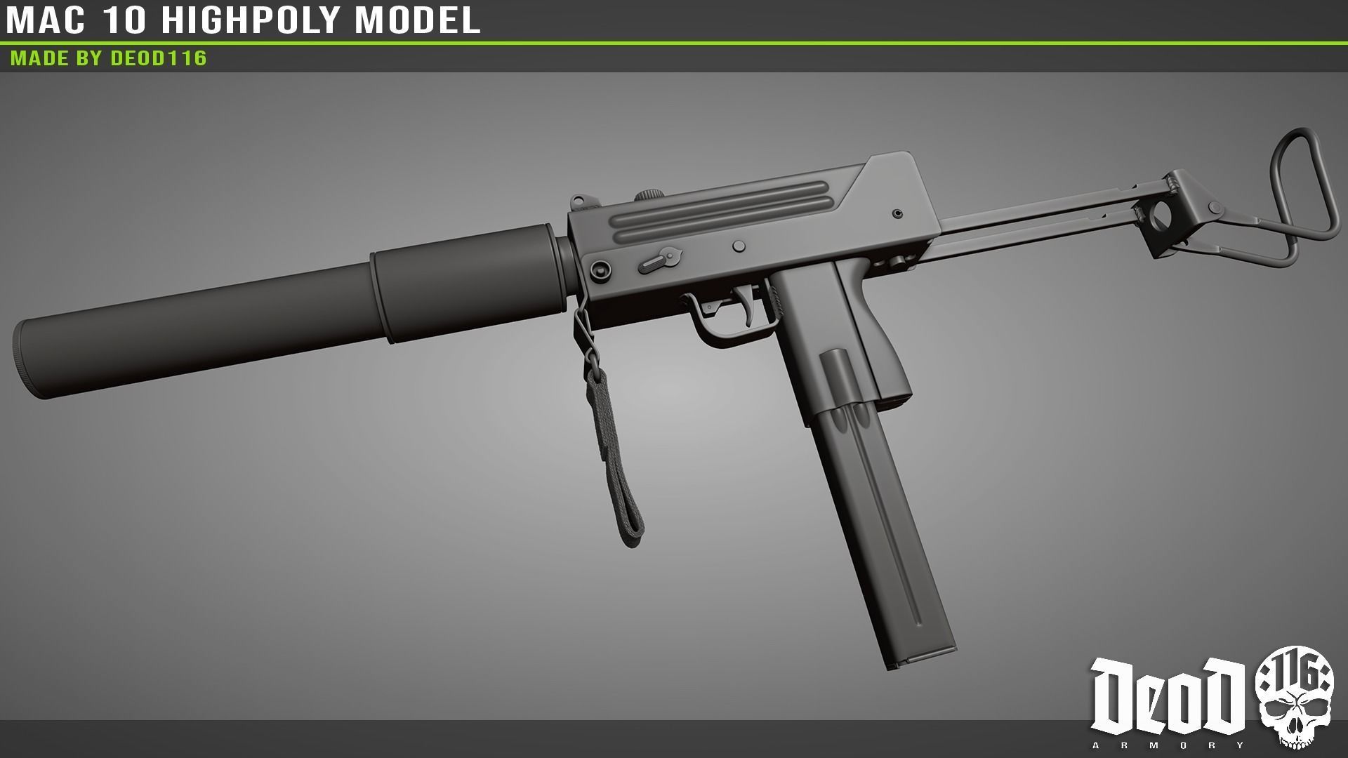 MAC 10 Highpoly model 3D model_13