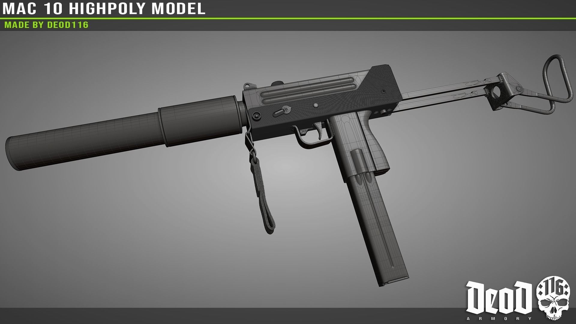 MAC 10 Highpoly model 3D model_14