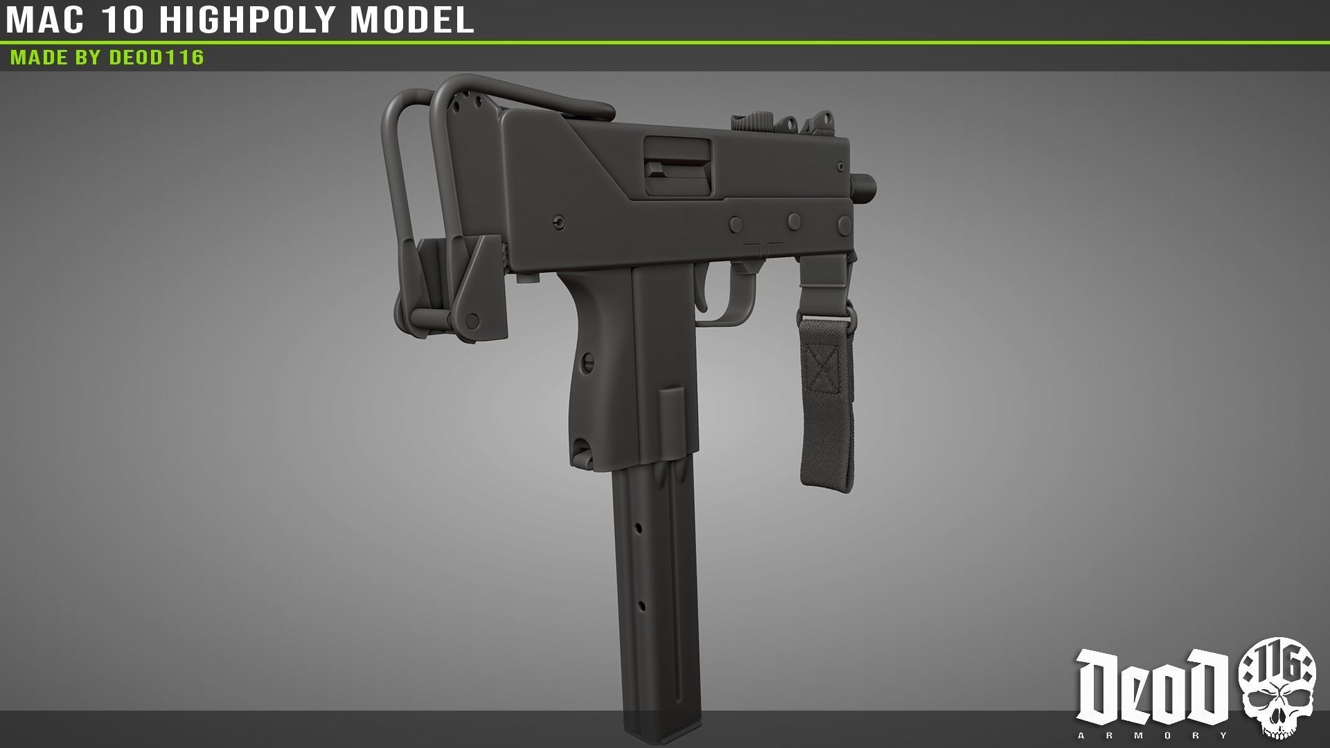 MAC 10 Highpoly model 3D model_55