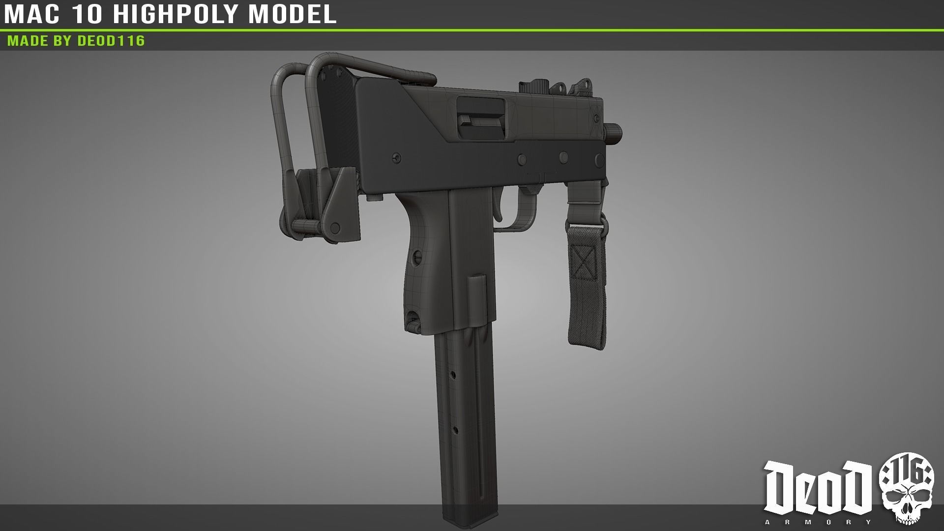 MAC 10 Highpoly model 3D model_56