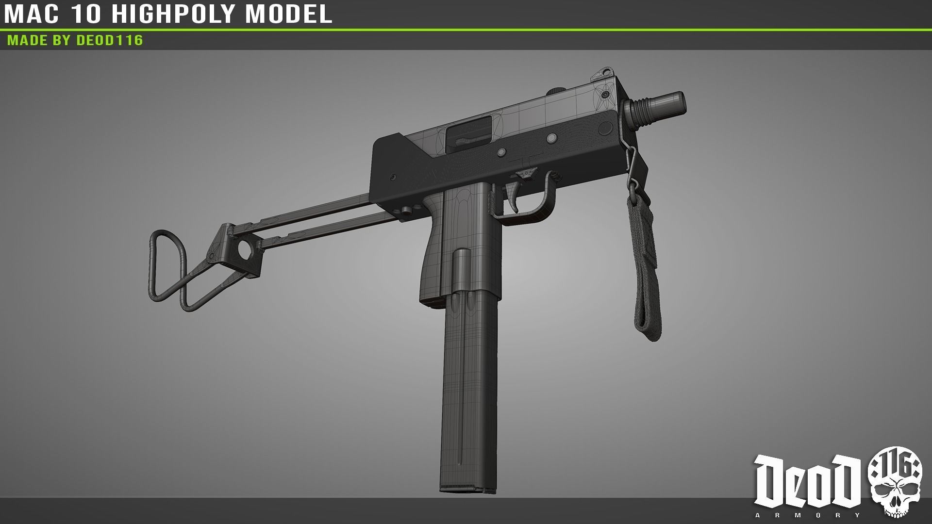 MAC 10 Highpoly model 3D model_35