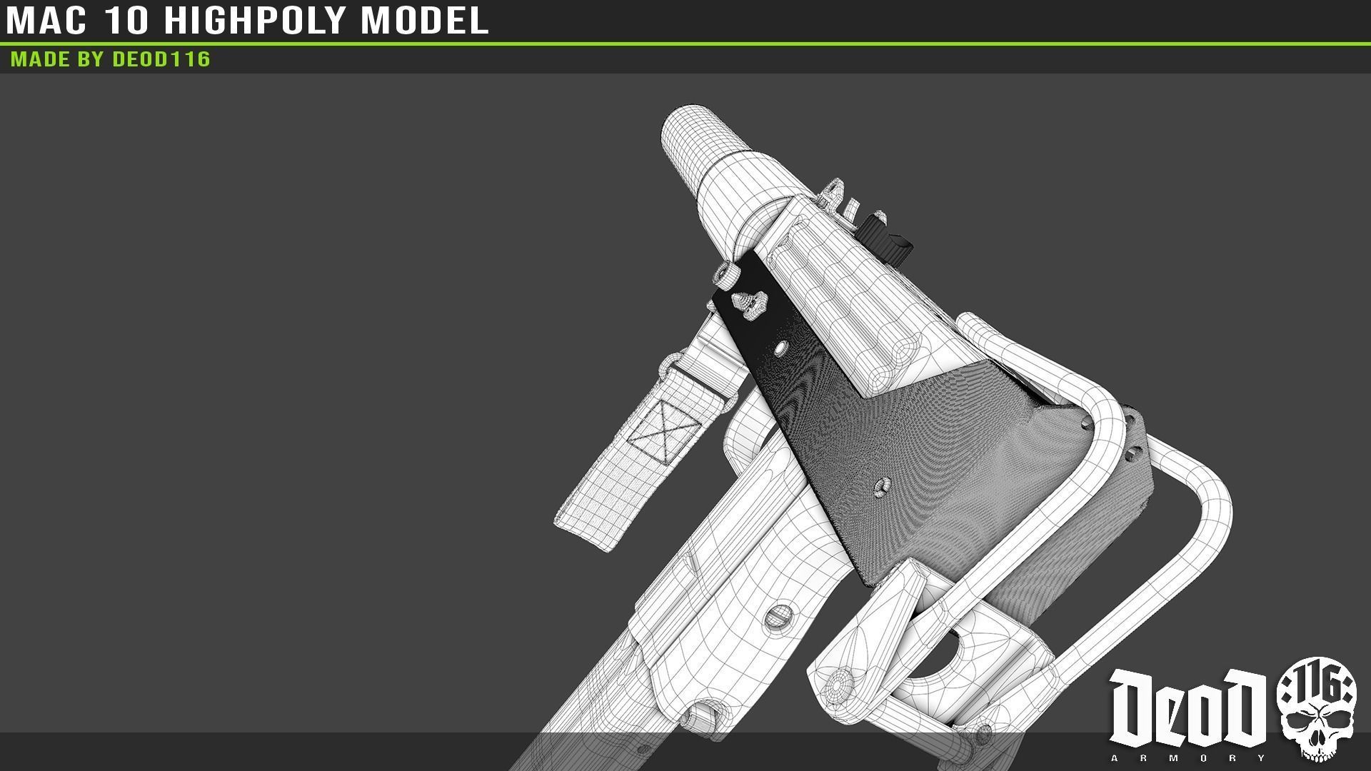 MAC 10 Highpoly model 3D model_63
