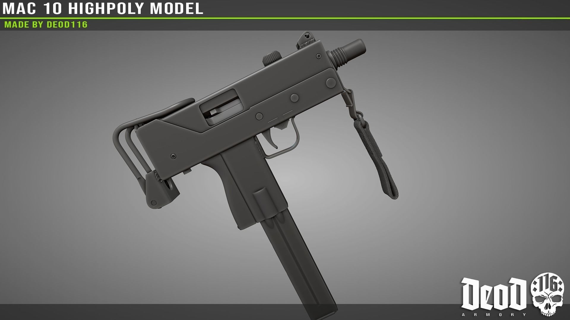 MAC 10 Highpoly model 3D model_52