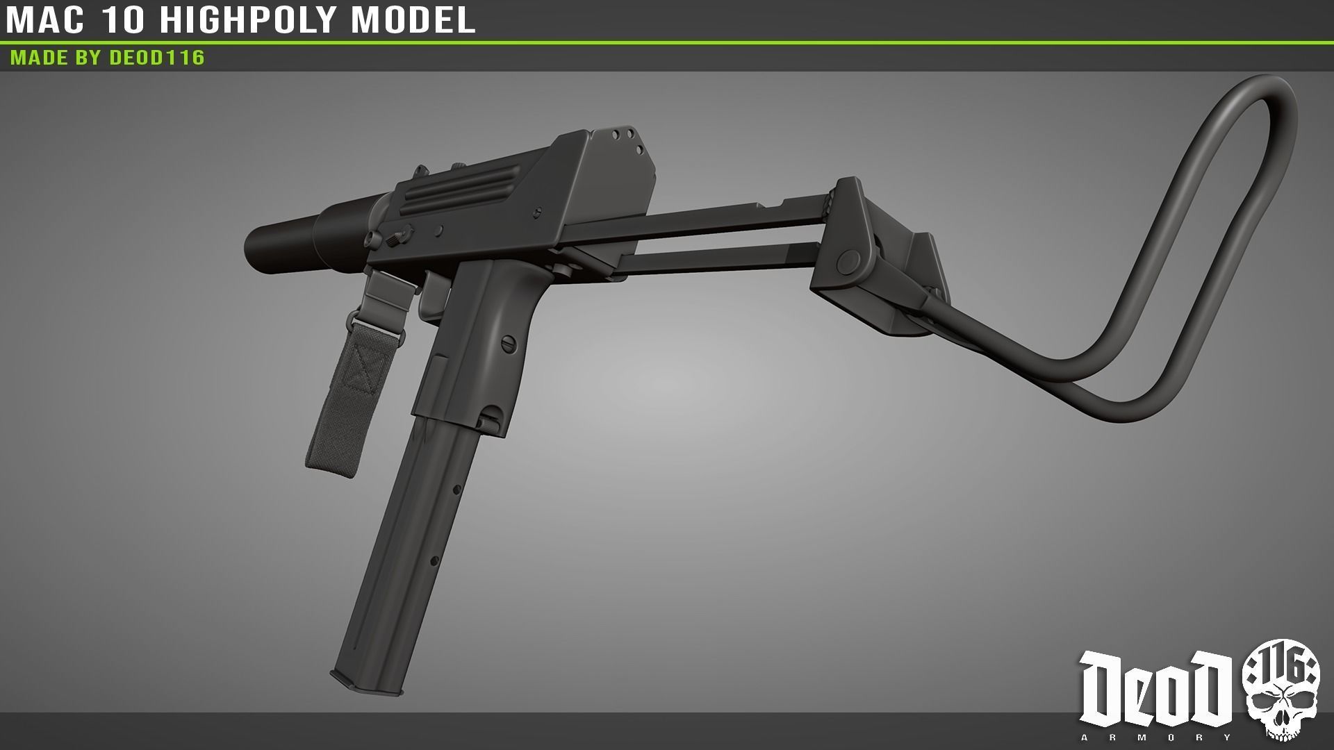 MAC 10 Highpoly model 3D model_16