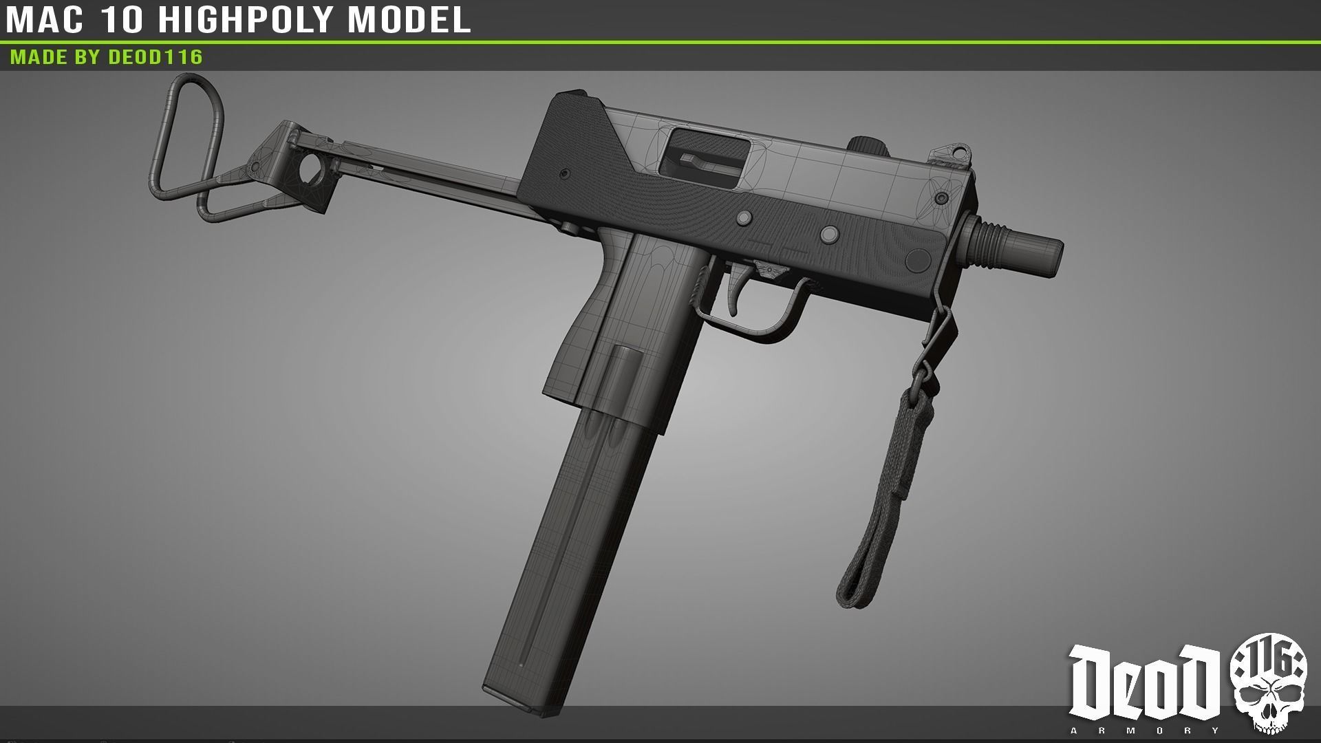 MAC 10 Highpoly model 3D model_44