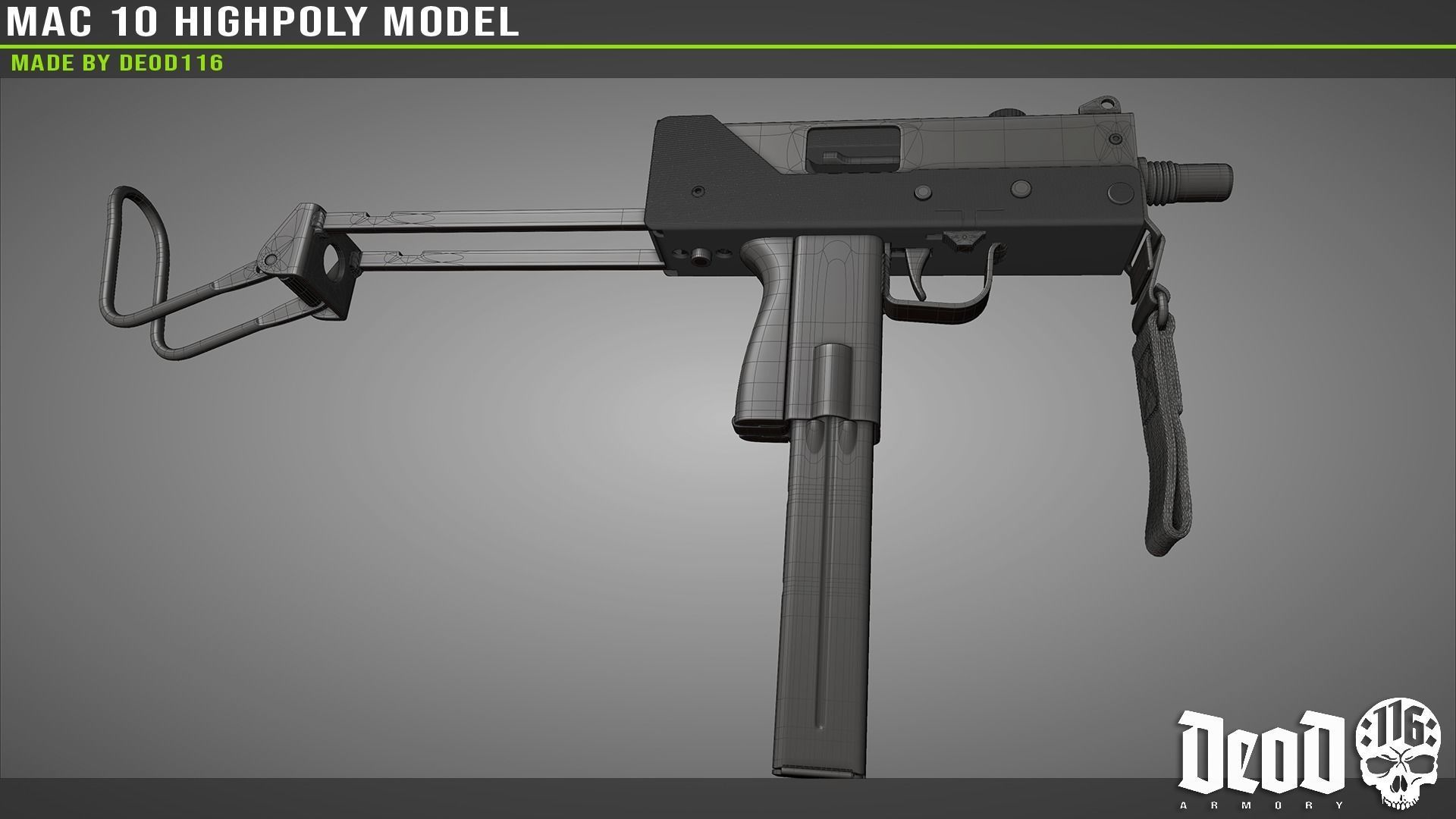MAC 10 Highpoly model 3D model_41