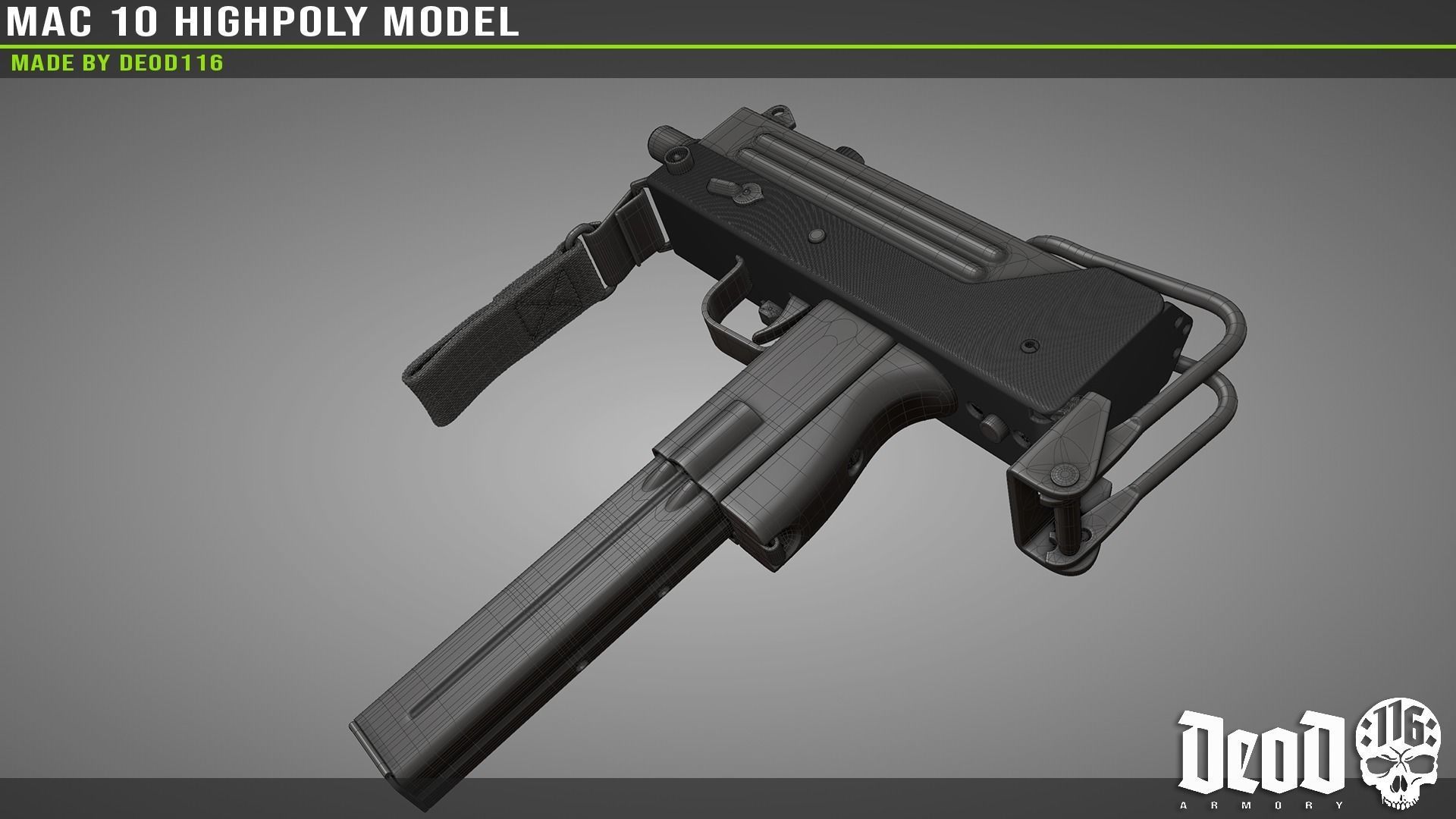 MAC 10 Highpoly model 3D model_59