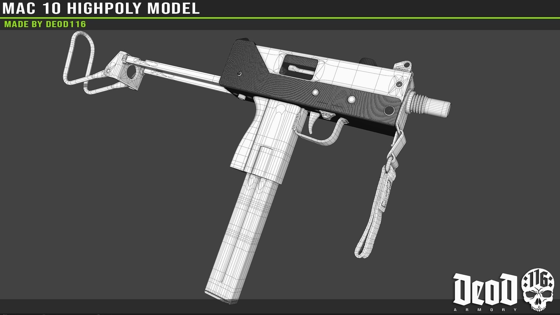 MAC 10 Highpoly model 3D model_45