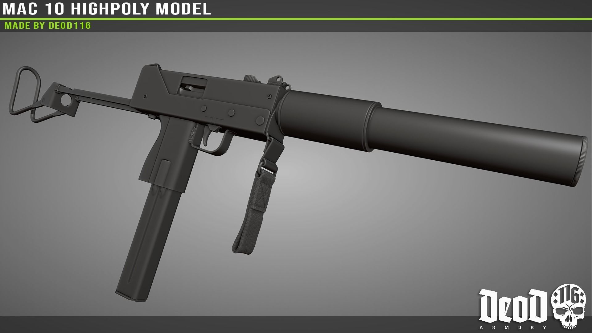MAC 10 Highpoly model 3D model_25