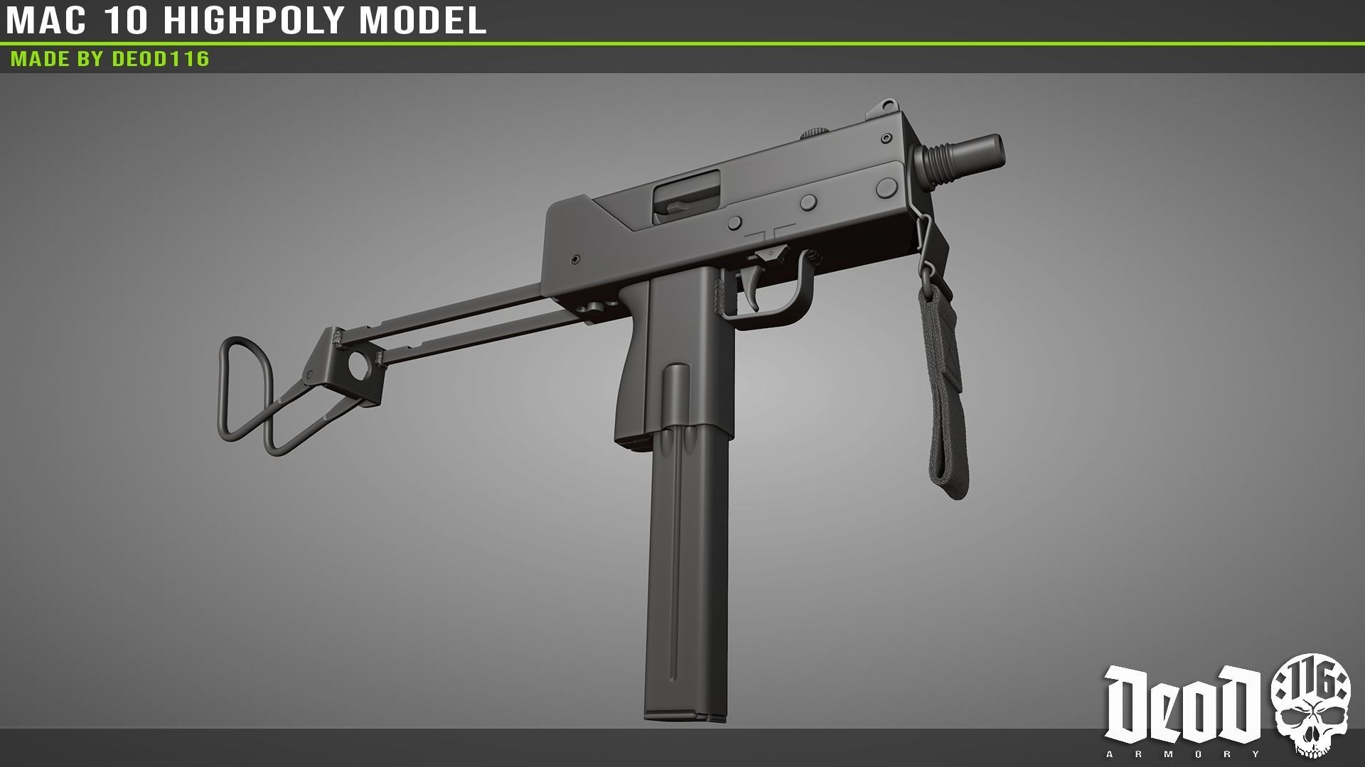 MAC 10 Highpoly model 3D model_34