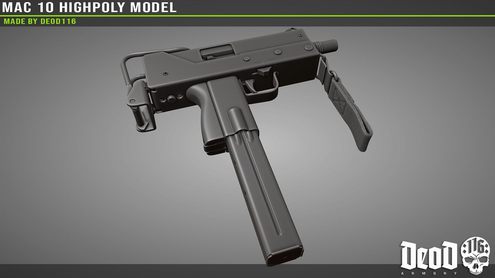 MAC 10 Highpoly model 3D model_49