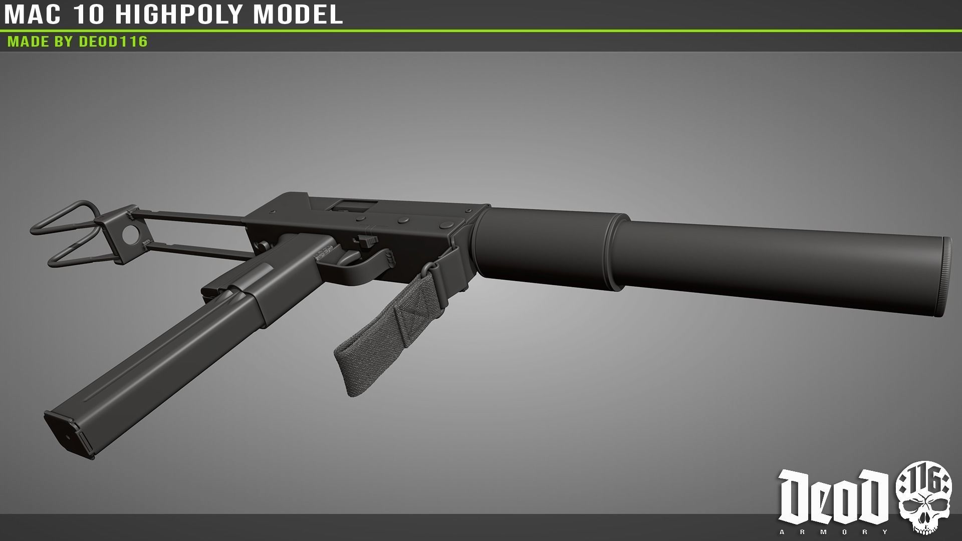 MAC 10 Highpoly model 3D model_28