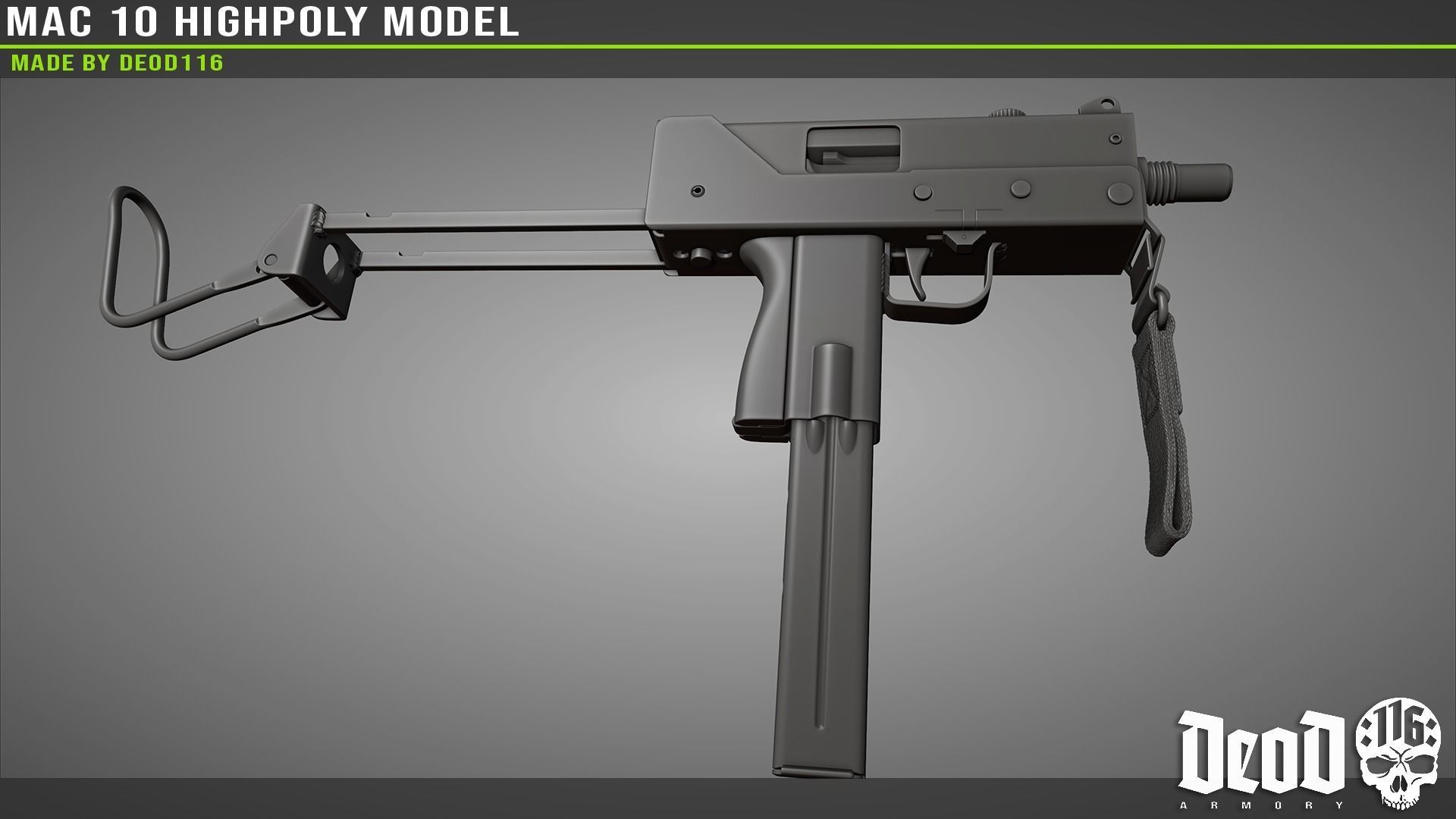MAC 10 Highpoly model 3D model_40