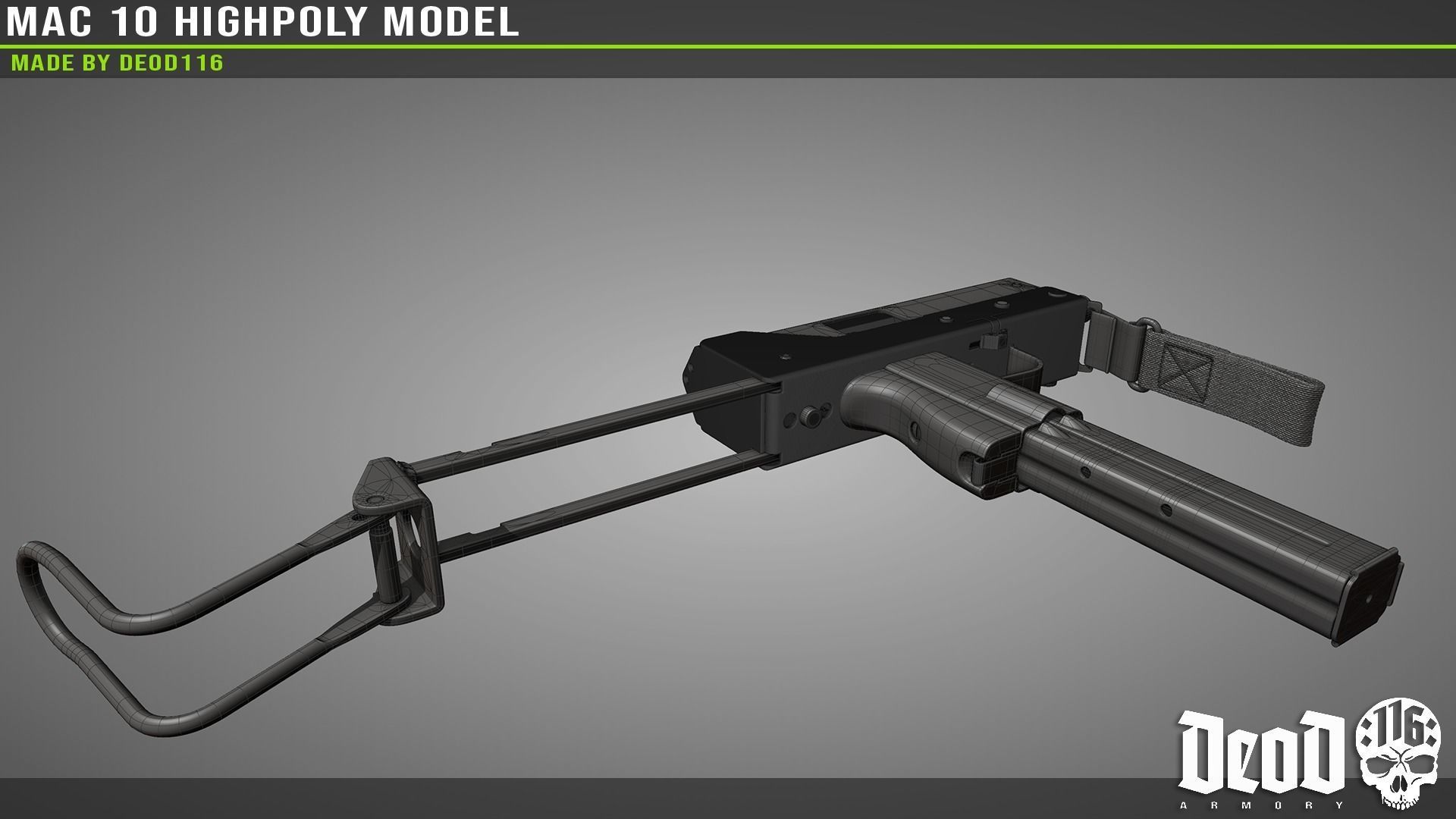 MAC 10 Highpoly model 3D model_38