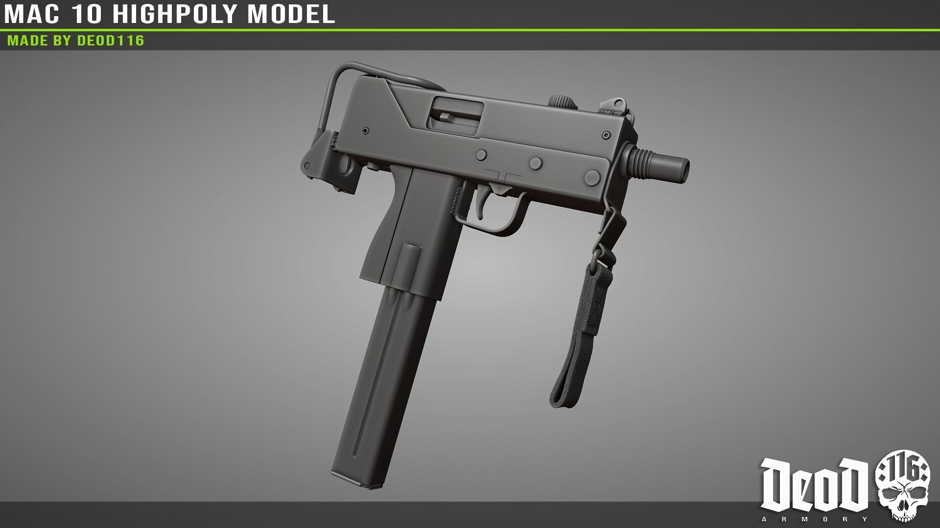 MAC 10 Highpoly model 3D model_46
