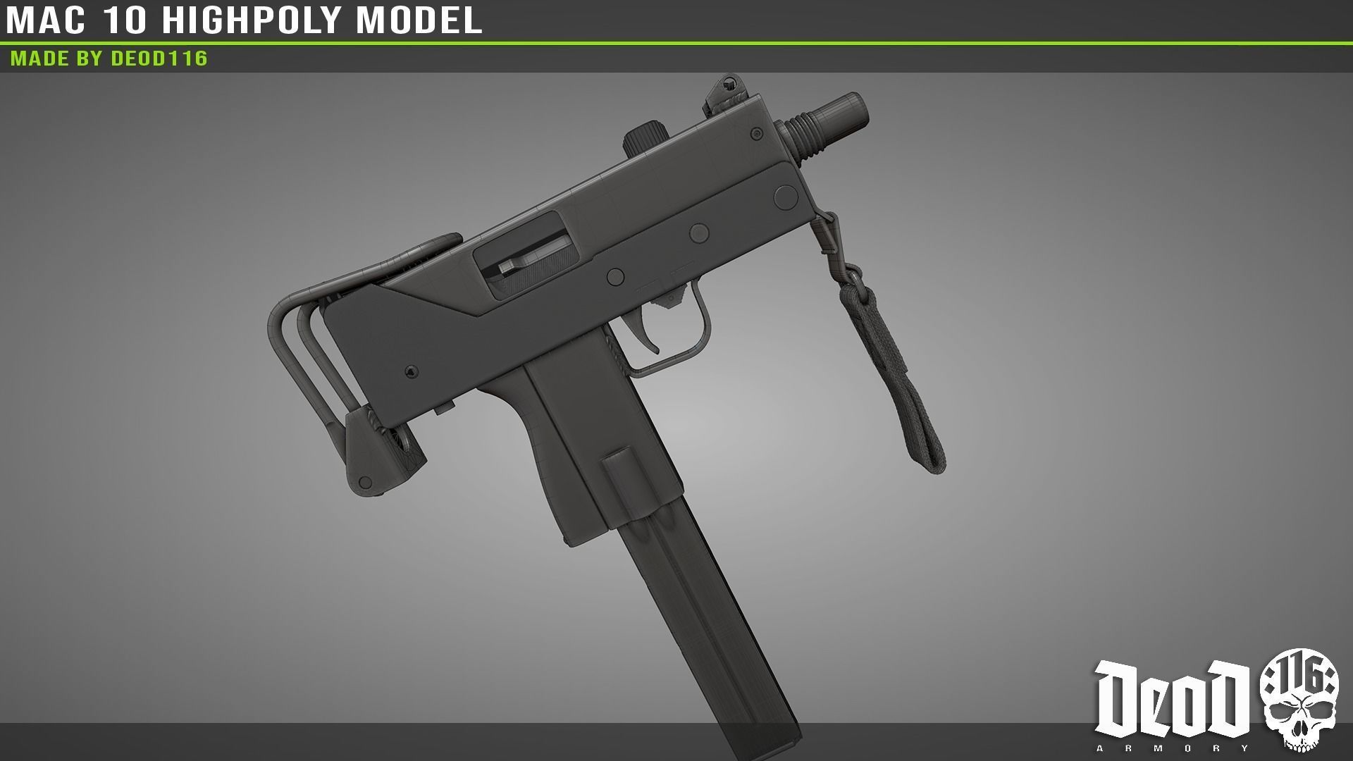 MAC 10 Highpoly model 3D model_53