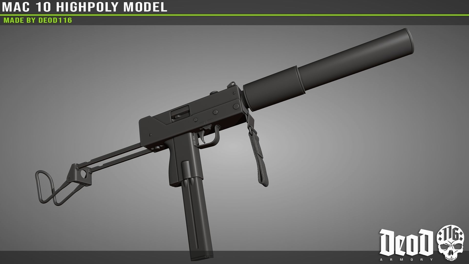 MAC 10 Highpoly model 3D model_31