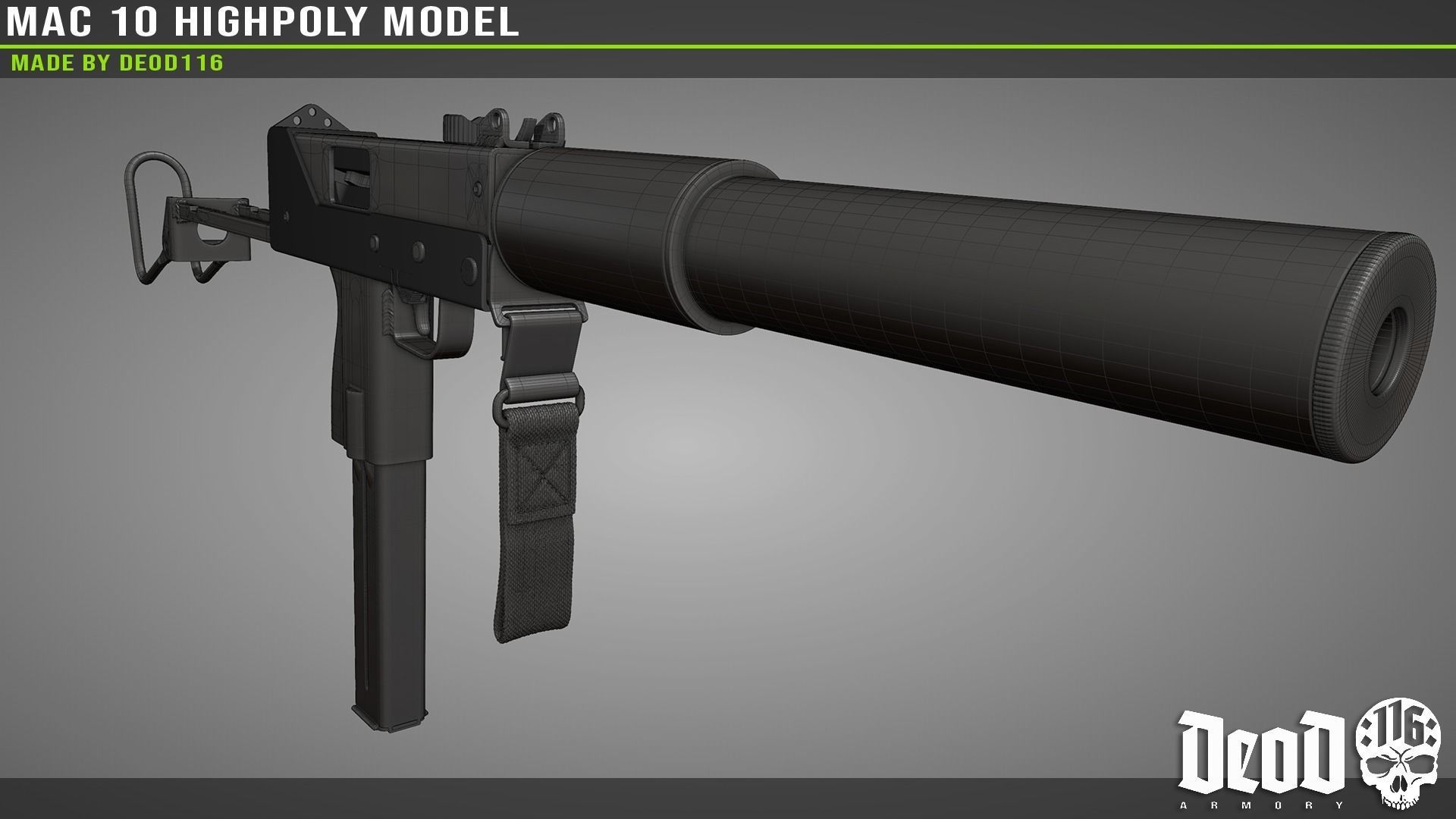 MAC 10 Highpoly model 3D model_23