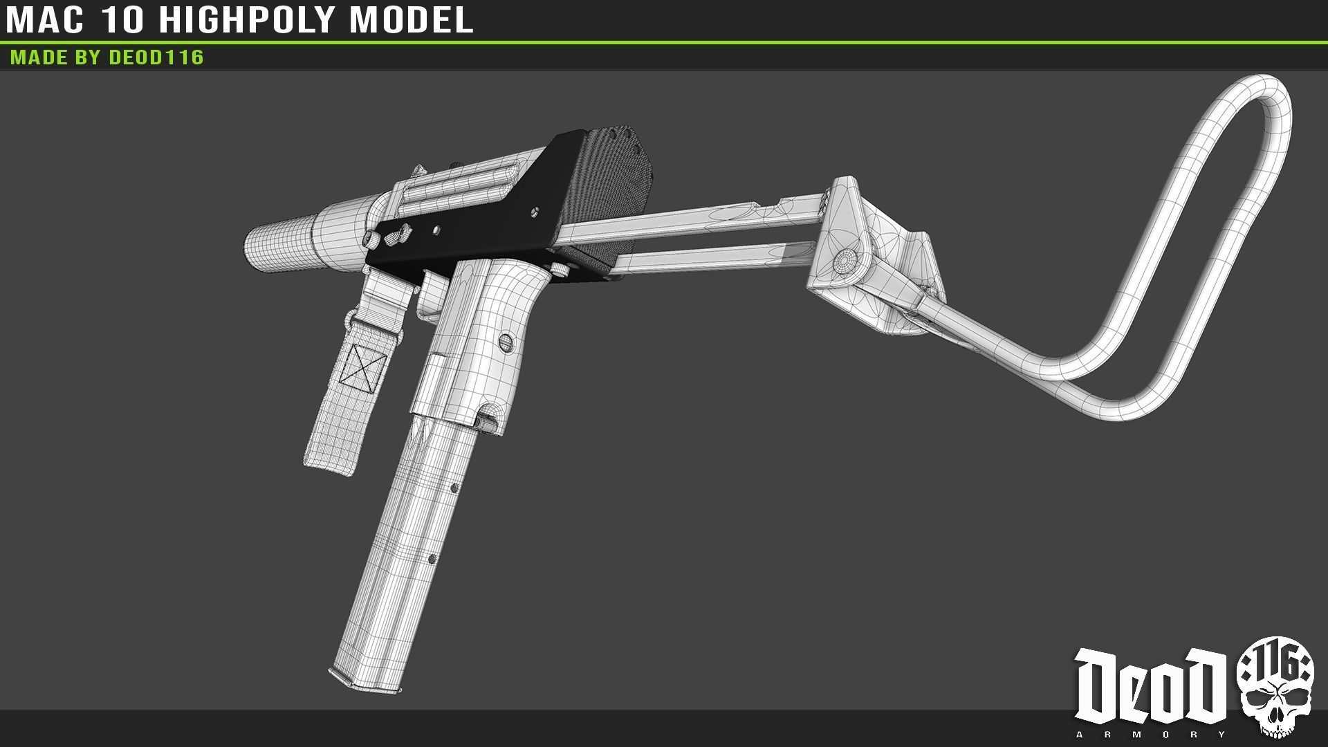 MAC 10 Highpoly model 3D model_18